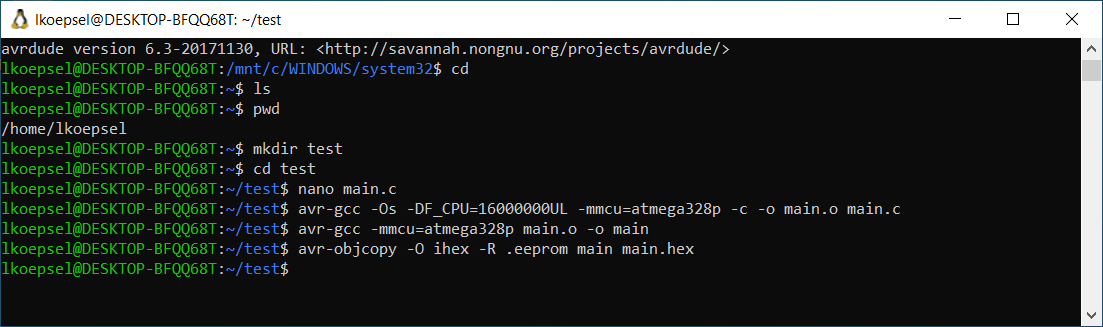 Performing compile/link/load in the command line