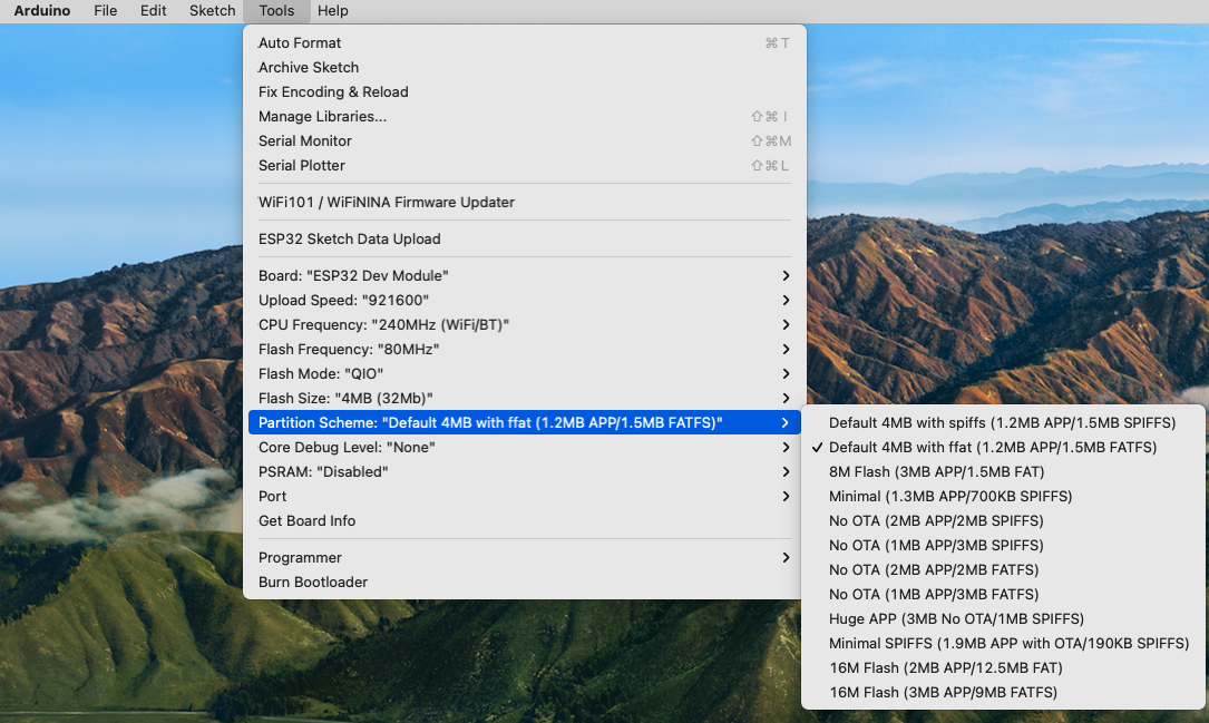 Arduino Tools | Partition Image