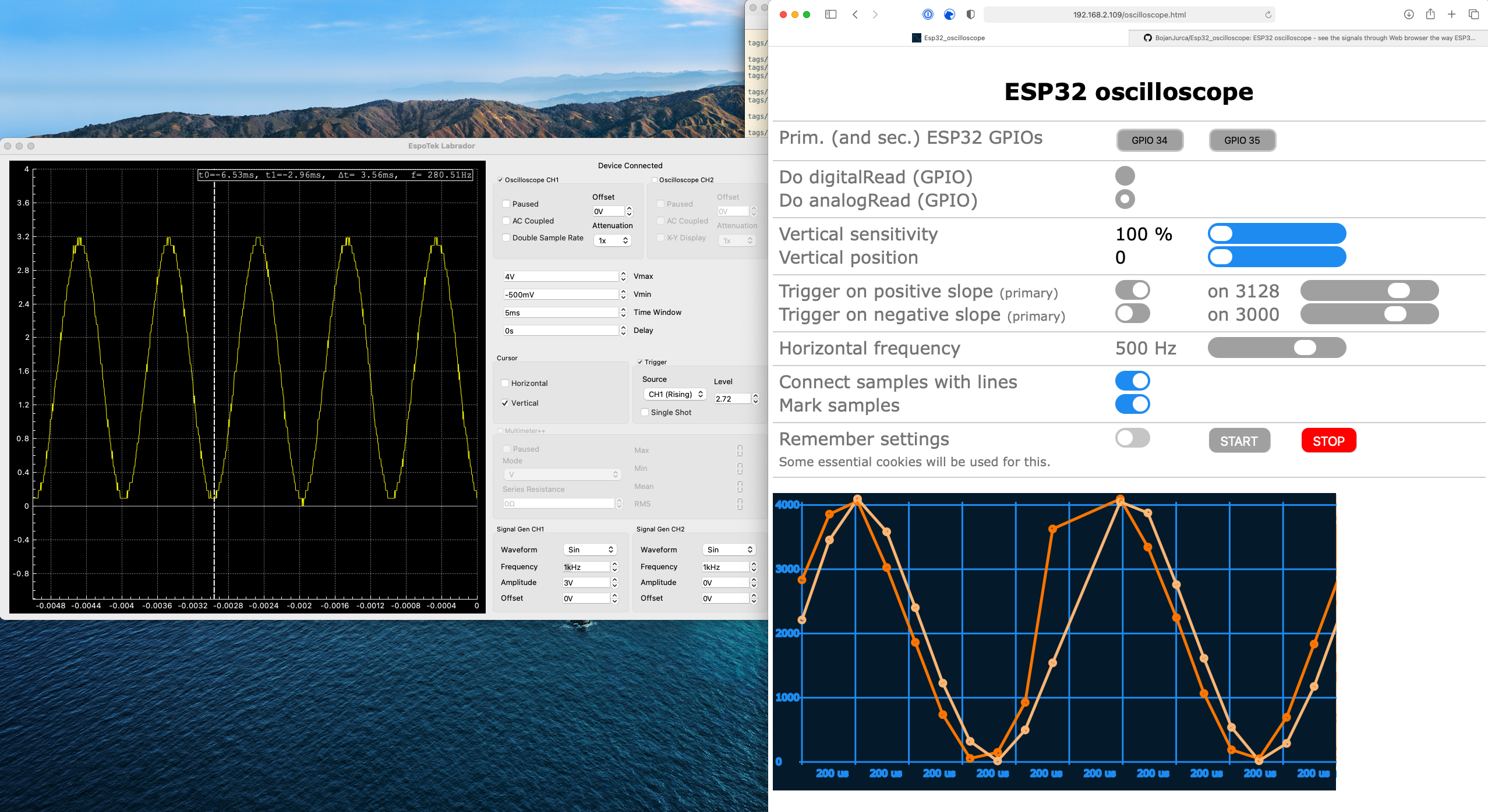 Labrador vs. ESP32 Oscilloscope