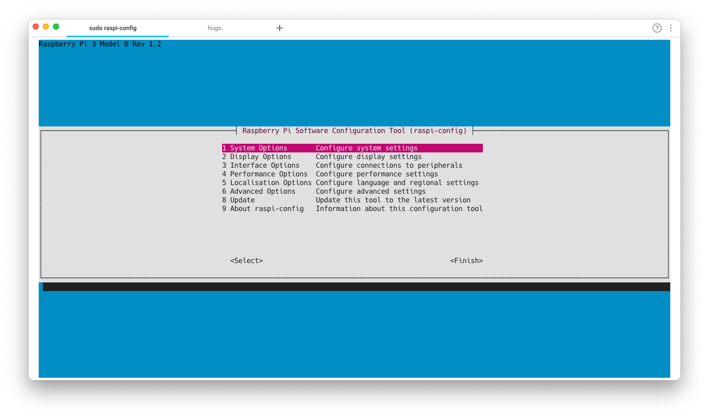 GUI to configure RPi3