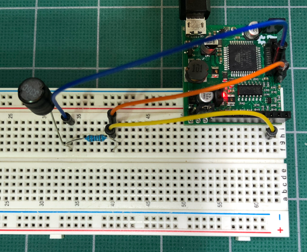 Resistor and Inductor filter on a breadboard